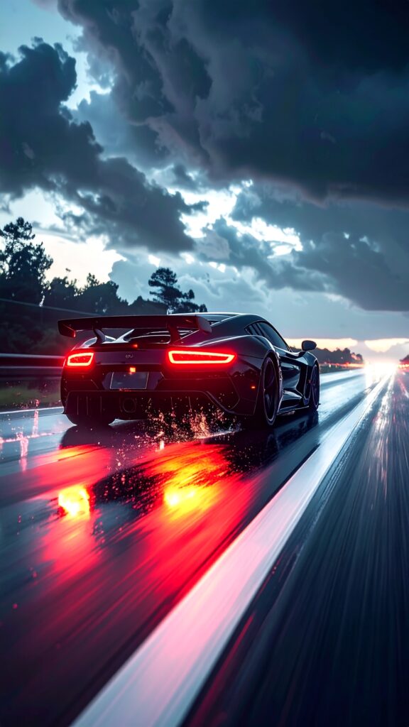 Top Trending Car Wallpapers 2025 | 4K & HD Download 20 Firefly A sleek black Lamborghini Aventador racing down a wet highway at night glowing red t 314670