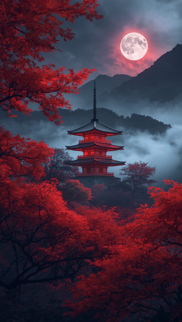 Best Nature Wallpapers in HD & 4K for Mobile and Desktop 4 Lucid Origin A mystical Japanese pagoda temple glowing with so 1 NATURE WALLPAPERS
