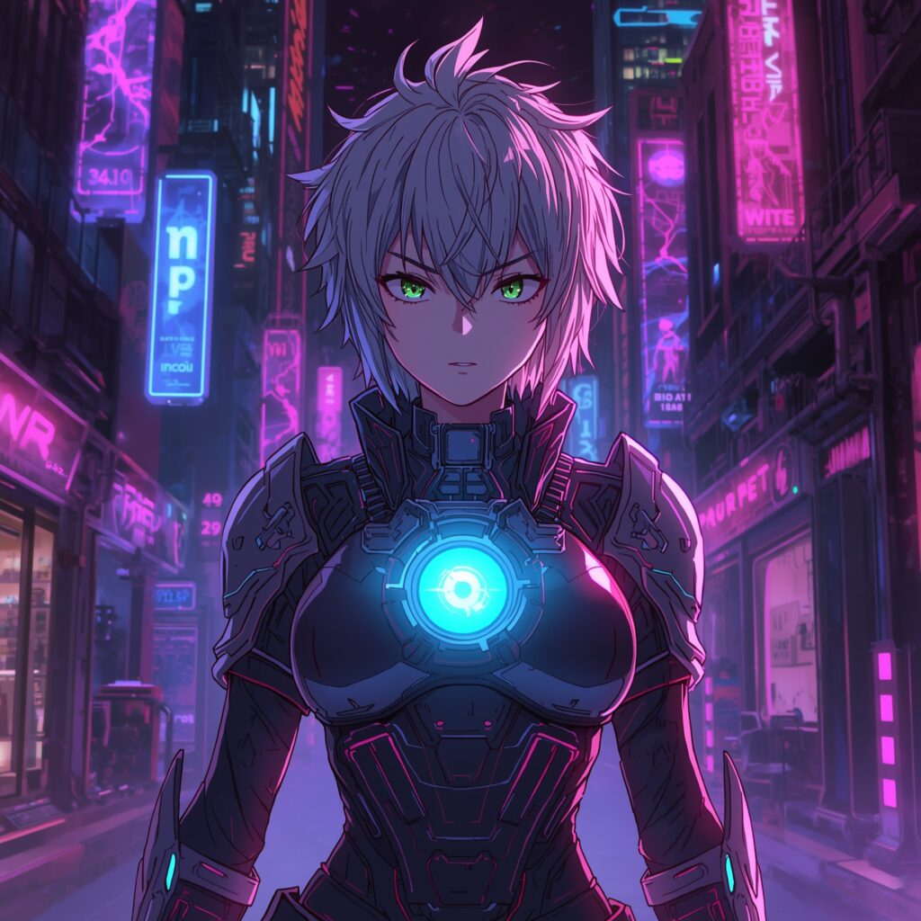Best Aesthetic Anime Boys and Girls Wallpapers (HD & 4K) 50 Lucid Origin Anime girl with short spiky hair and piercing gre 1 boys wallpaper