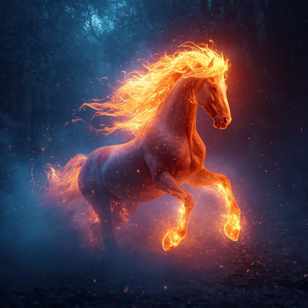 50+ Amazing Fantasy Animal Wallpapers for Unique Backgrounds 18 Lucid Origin Mystical horse with a flowing mane made of fire g 0