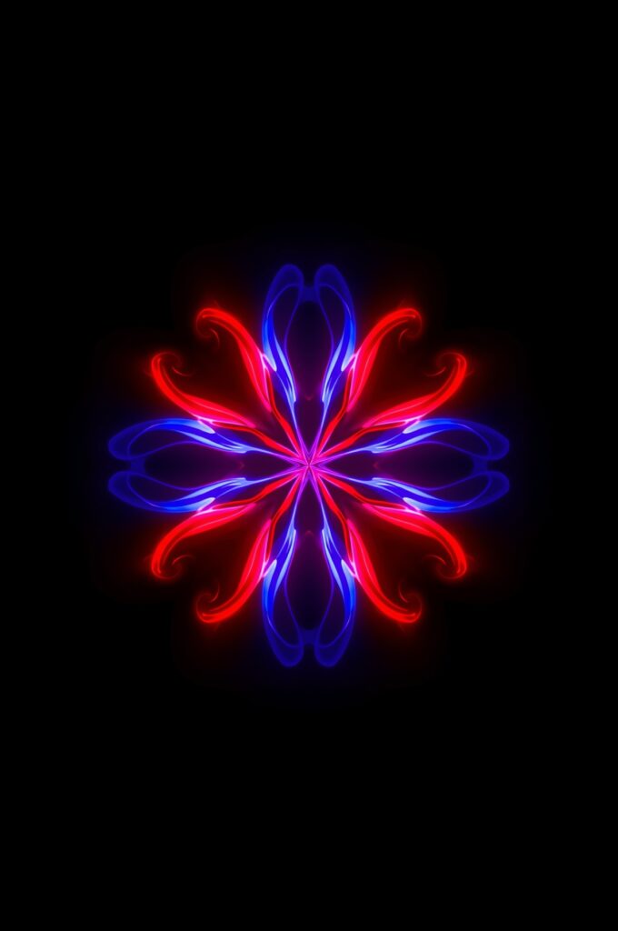 Stunning Collection of Wallpapers – HD, 4K, and Aesthetic Backgrounds 25 Lucid Origin Symmetrical neon flower with radiant glowing peta 1