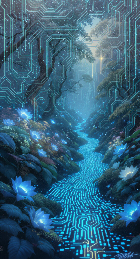 Top Unica Wallpapers – HD & 4K Download 3 a digital art of a stream in a forest